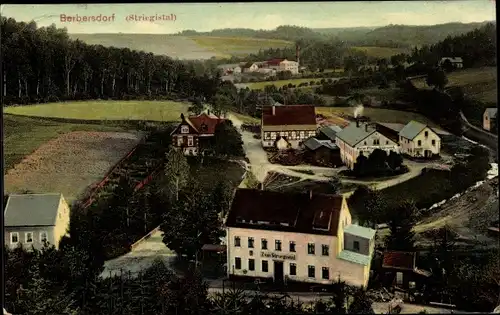 Ak Berbersdorf Striegistal in Sachsen, Blick auf den Ort, Gasthaus