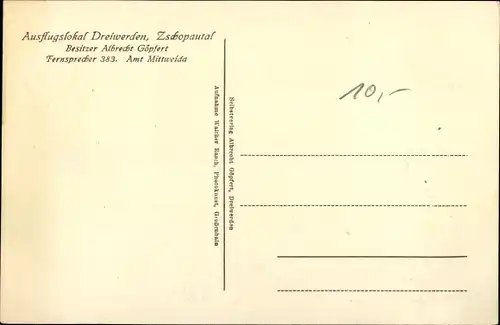 Ak Dreiwerden Rossau Mittelsachsen, Ausflugslokal Dreiwerden, Innenansicht