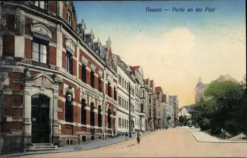 Ak Nossen Landkreis Meißen, Partie an der Post