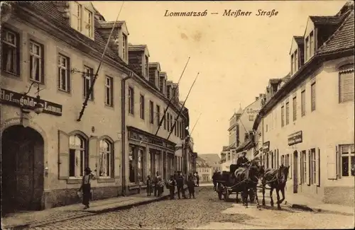 Ak Lommatzsch in Sachsen, Meißner Straße, Gasthof zum goldnen Lamm