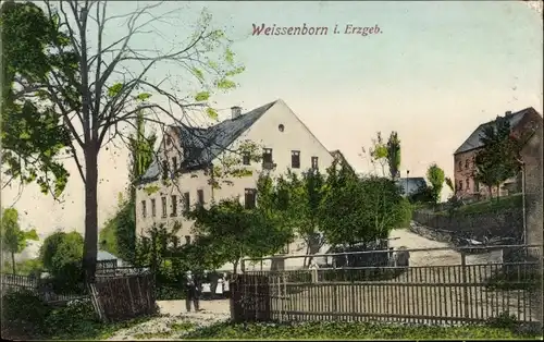 Ak Weißenborn Erzgebirge, Teilansicht der Ortschaft