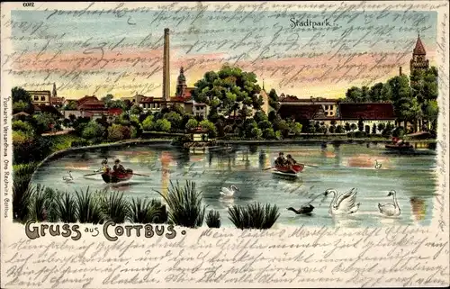 Litho Cottbus in der Niederlausitz, Stadtpark