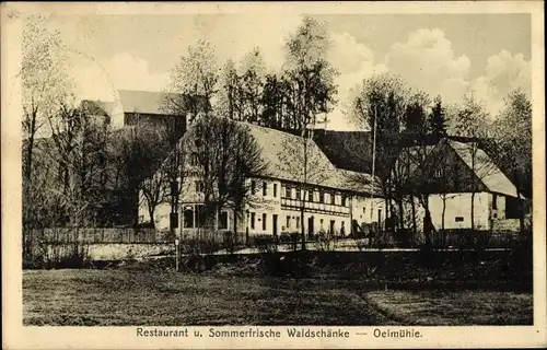 Ak Oberschöna in Sachsen, Waldschenke Oelmühle