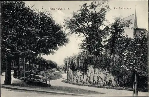 Ak Pößneck in Thüringen, Am Pulverturm