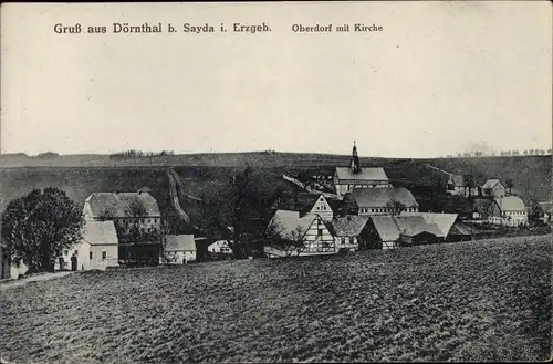 Ak Dörnthal Olbernhau im Erzgebirge Sachsen, Oberdorf, Kirche