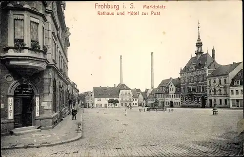 Ak Frohburg in Sachsen, Rathaus und Hotel zur Post