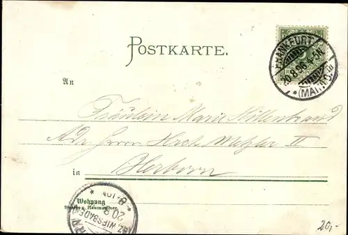 Litho Frankfurt am Main, Stadtansicht, Opernhaus