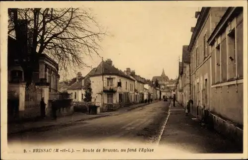 Ak Brissac Maine et Loire, Route de Brissac, l'Eglise