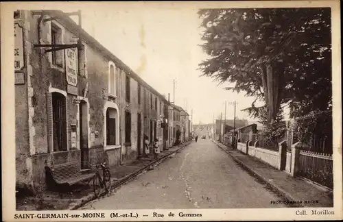 Ak Saint Germain sur Moine Maine-et-Loire, Rue de Gemmes, Cafe