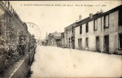 Ak Saint Christophe du Bois Maine et Loire, Rue de Mortagne