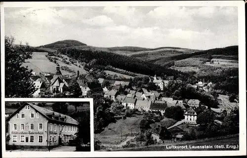 Ak Lauenstein Altenberg im Erzgebirge, Gesamtansicht, Schützenhaus Lauenstein Bes. Herm. Köckritz