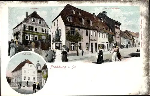 Ak Frohburg in Sachsen, Penigerstraße, Pfarrhaus, Diakonat