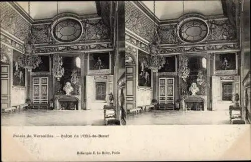 Stereo Ak Versailles Yvelines, Salon de l'Oeil de Boeuf, Palais