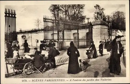 Ak Paris I., A l'entree du jardin des Tuileries