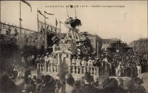 Ak Nice Nizza Alpes Maritimes, Carnaval 1924, Défilé carnavalesque