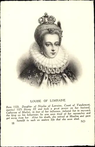 Künstler Ak Louise de Lorraine, Königin von Frankreich und Polen
