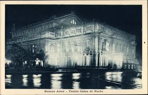 Ak Buenos Aires Argentinien, Teatro Colon de Noche