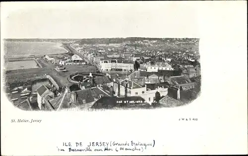 Ak Saint Helier Jersey Kanalinseln, Blick auf den Ort
