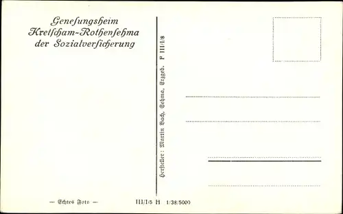 Ak Kretscham Rothensehma Neudorf Sehmatal im Erzgebirge, Genesungsheim