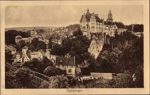 Ak Sigmaringen an der Donau Baden Württemberg, Teilansicht mit Schloss