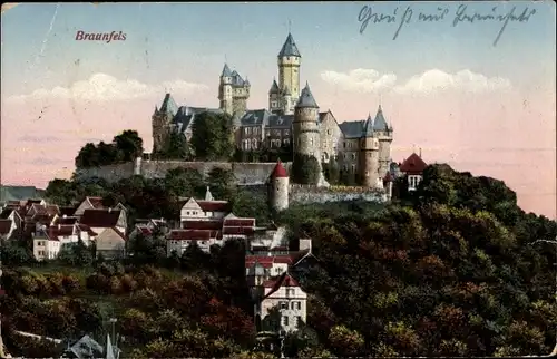 Ak Braunfels an der Lahn, Blick auf das Schloss
