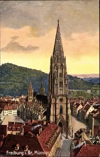 Künstler Ak Freiburg im Breisgau, Münster, Wiro 1985 B