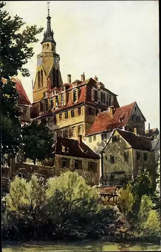 Künstler Ak Marschall, Tübingen am Neckar, alte Aula