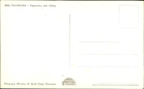 Ak Taormina Sicilia, Panorama con l'Etna