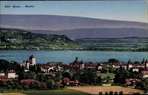 Ak Morat Murten Kanton Freiburg, Panorama