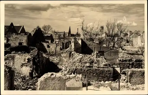 Foto Ak Neuenburg am Rhein, Zerstörung 1940