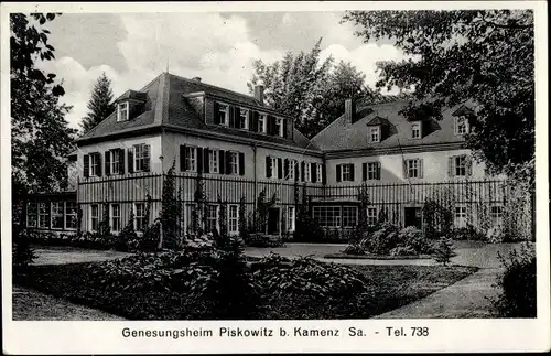 Ak Piskowitz bei Kamenz Nebelschütz Sachsen, Genesungsheim