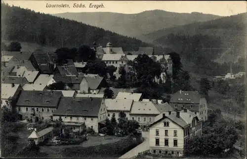 Ak Lauenstein Altenberg im Erzgebirge, Blick auf den Ort