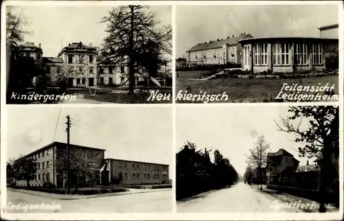 Ak Neukieritzsch in Sachsen, Kindergarten, Ledigenheim, Sportlerheim