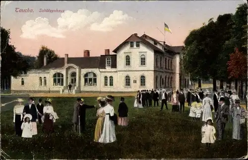 Ak Taucha in Nordsachsen, Schützenhaus am König Albert Park