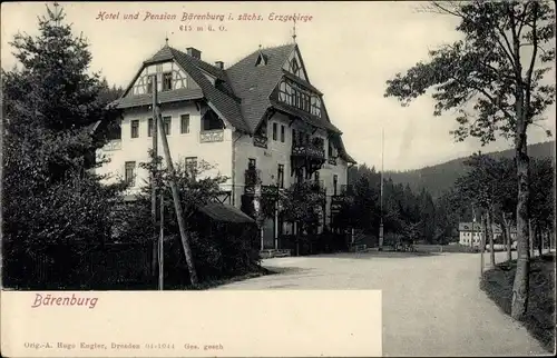 Ak Bärenburg Altenberg im Erzgebirge, Hotel und Pension Bärenburg