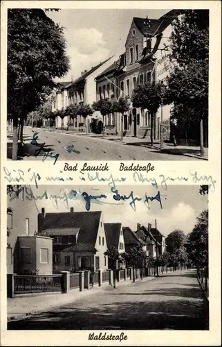 Ak Bad Lausick in Sachsen, Badstraße, Waldstraße