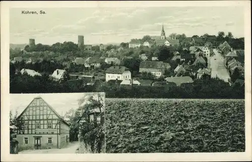 Ak Kohren Sahlis Frohburg Sachsen, Totalansicht der Ortschaft, Bahnhofswirtschaft Mittelmühle