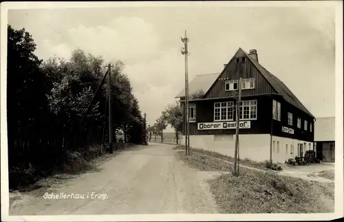 Ak Schellerhau Altenberg im Erzgebirge, Oberer Gasthof