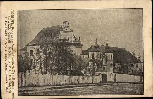 Ak Lowicz Lowitsch Polen, Kirche und Bernadinen Kloster