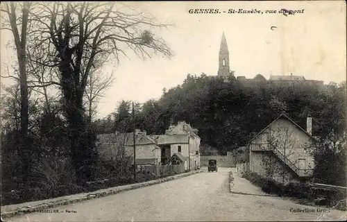 Ak Gennes Maine et Loire, Saint Eusèbe, vue du pont