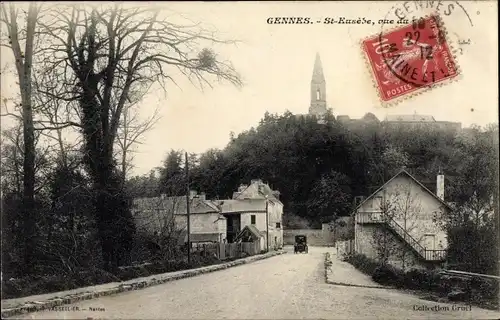 Ak Gennes Maine et Loire, Saint Eusèbe, vue du pont