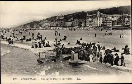 Ak Trouville Calvados, Vue sur la Plage et les Villas