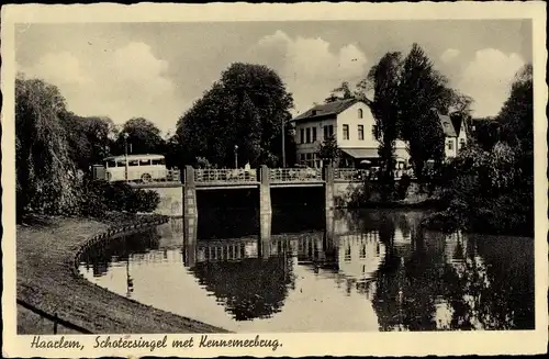 Ak Haarlem Nordholland, Schotersingel met Kennemerbrug