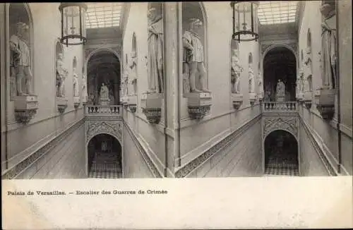 Stereo Ak Versailles Yvelines, Palais, Escaliers des Guerres de Crimee