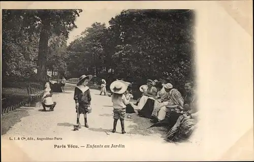 Ak Paris I., Paris Vecu, Enfants au Jardin