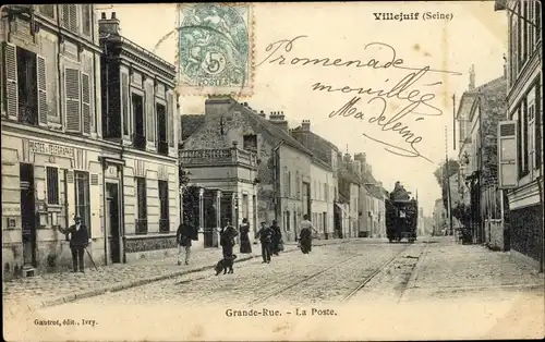 Ak Villejuif Val de Marne, Grande Rue, La Poste