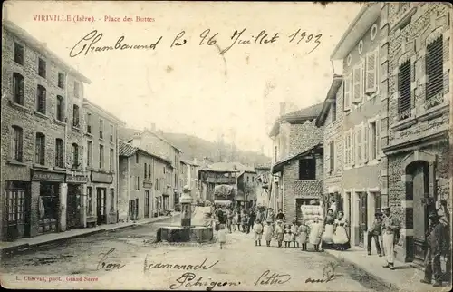 Ak Viriville Isère, Place des Buttes