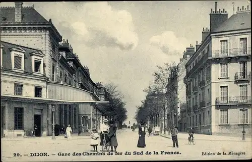 Ak Dijon Côte d'Or, Gare des Chemins de fer du Sud de la France