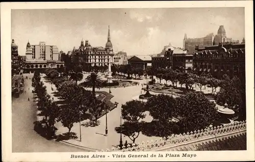 Ak Buenos Aires Argentinien, Vista General de la Plaza Mayo