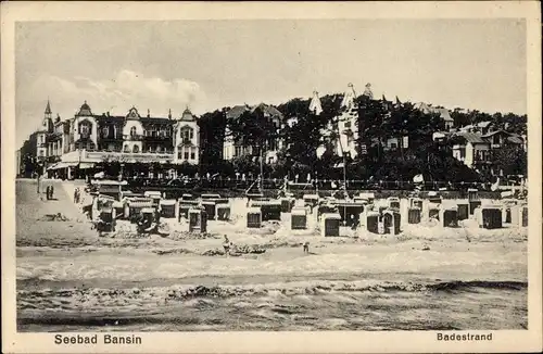 Ak Ostseebad Bansin Heringsdorf auf Usedom, Badestrand